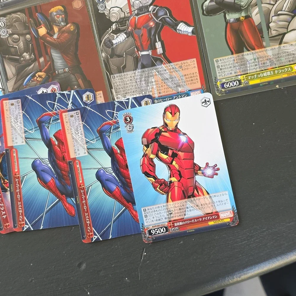Marvel Weiss Schwarz Japanese Card Lot 21 Holos Penny Sleeved & Base Stack